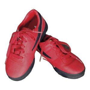 Fila Red Leather Kids Sneakers Shoes Low Top  Sz 12
